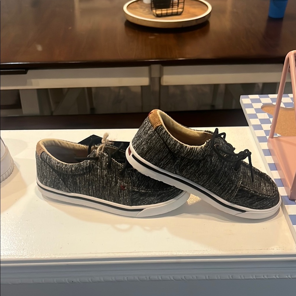 Twisted X Black and White Knit Sneakers